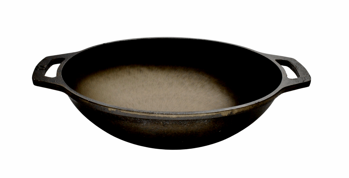 Cast Iron Deep Kadai - Induction Safe & Pre-seasoned – gowithshopflo