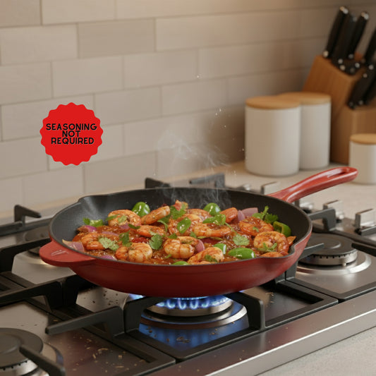 Trilonium Enamel Cast Iron Skillet 26cm, Weighs 2.5 Kgs