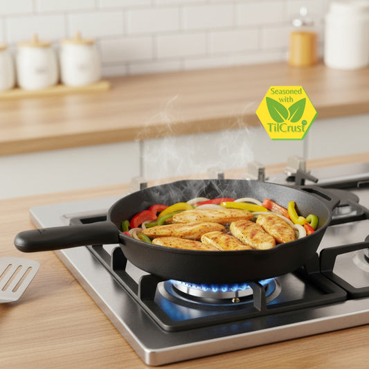 Trilonium Pre-Seasoned Cast Iron Classic Skillet 12 inches