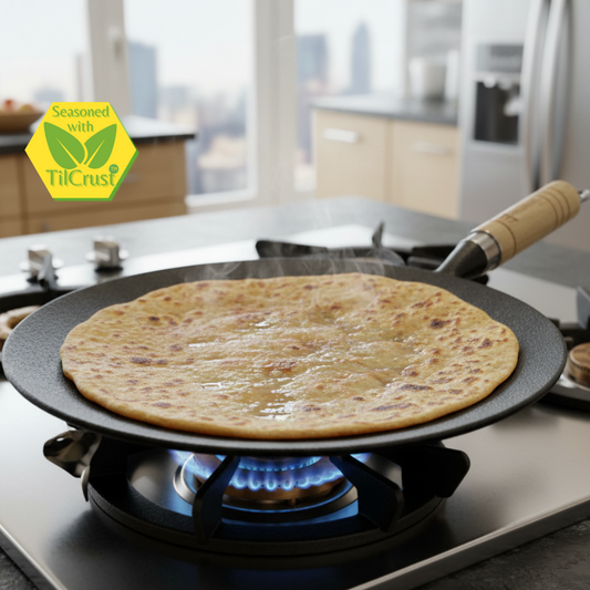 Trilonium Pre-Seasoned Cast Iron WHT10R Concave Roti Tawa 26 cms