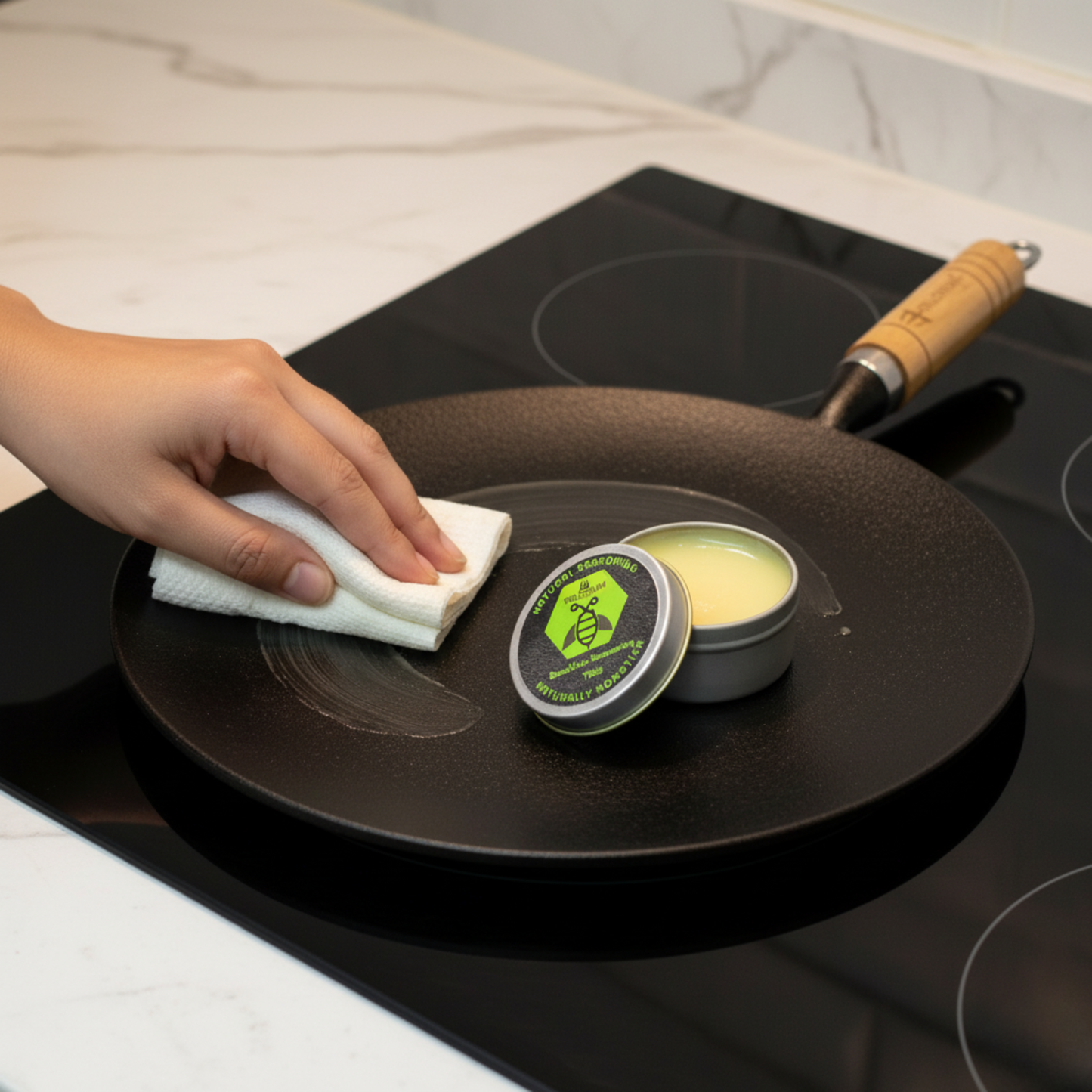 TilCrust™ BeesWax Seasoning Tikki Suitable for all Pre-Seasoned Cast Iron Cookware