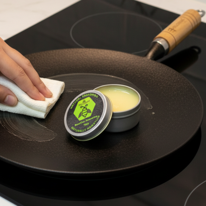 TilCrust™ BeesWax Seasoning Tikki Suitable for all Pre-Seasoned Cast Iron Cookware