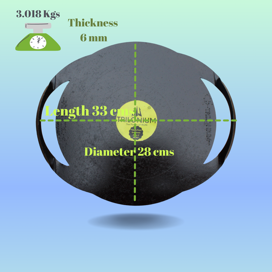 Trilonium Triple-Seasoned Iron Boulder Dosa Tawa 28 cms, 3 Kgs