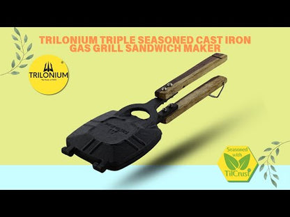 Trilonium Triple Seasoned Cast iron Gas Grill Sandwich maker