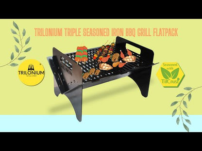 Trilonium Triple Seasoned Iron BBQ Grill Flatpack