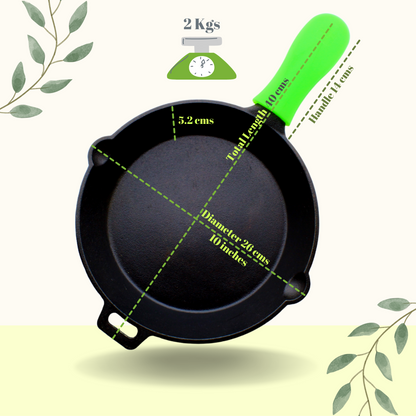 Trilonium Cast Iron Concave Tawa 28cms + Sleek Skillet 10 inches + Sleek Kadhai 26cms Combo Set