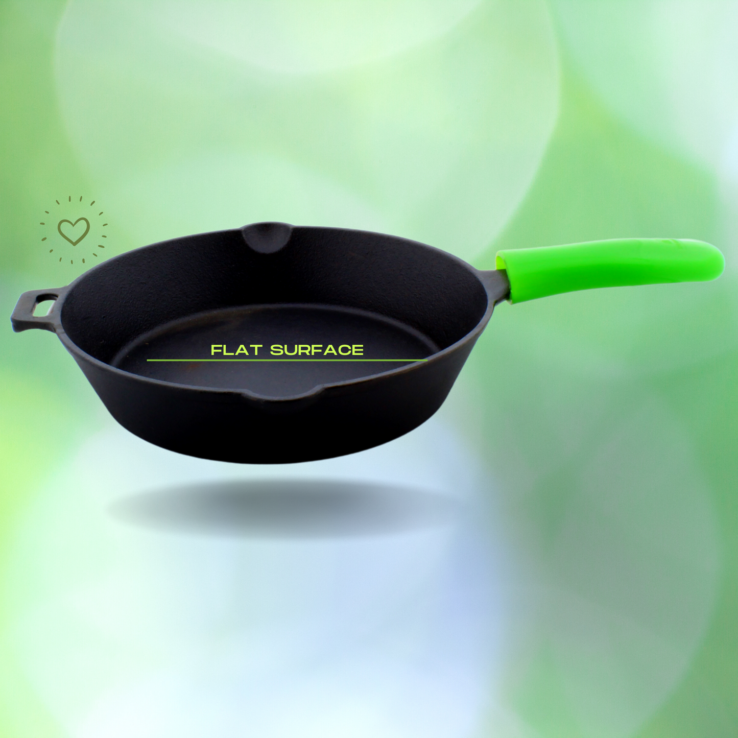 Cast Iron Skillet | Fry Pan | Pre-Seasoned | 10 inches | 2 Kgs | Induction Compatible | Free Silicone Heat Proof Sleeve Grip for hot handles