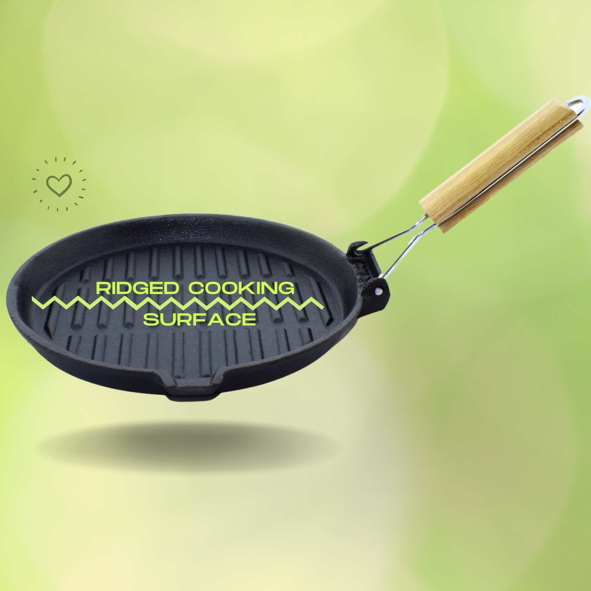 Pre-seasoned Cast Iron Round Griddle, Black Teardrop Handle, Use In The  Oven, On The Stove, On The Grill, Or Over A Campfire, Great For Induction  Cooktops - Temu