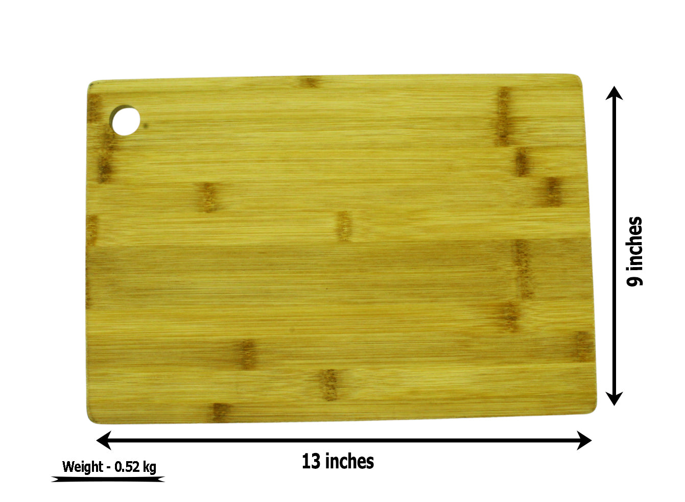 Bamboo Chopping Board | Cutting Board 13 x 9 inches | 0.52 KG TRILONIUM | Cast Iron Cookware