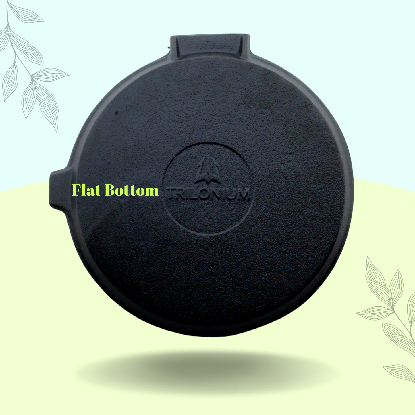 Cast Iron round Grill Pan with Foldable Handle | Pre-Seasoned | 24cm | 1.63 Kgs | Induction Compatible