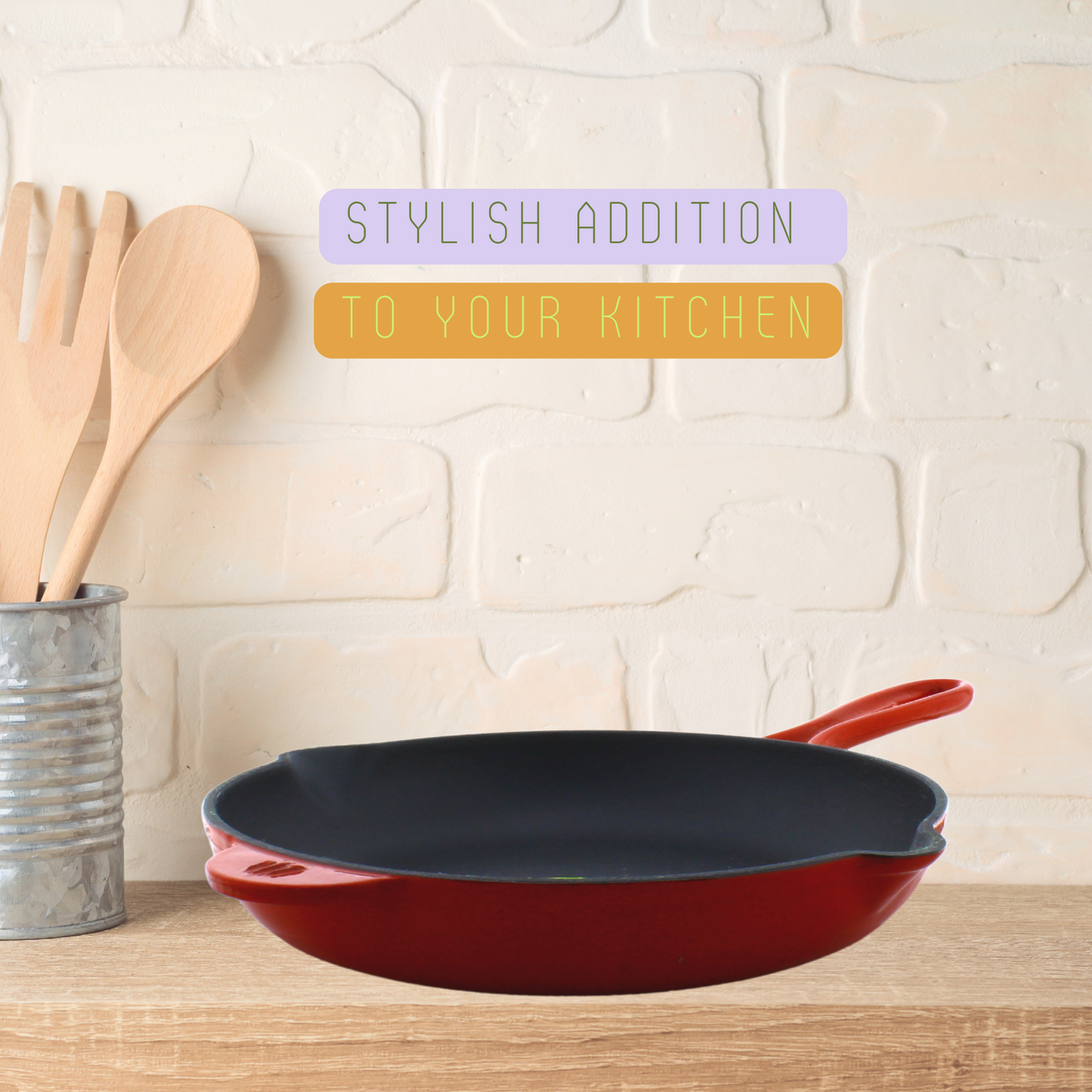 Cast Iron Skillet | Fry Pan | Enameled | 26cm | 2.5 Kgs | Induction Compatible