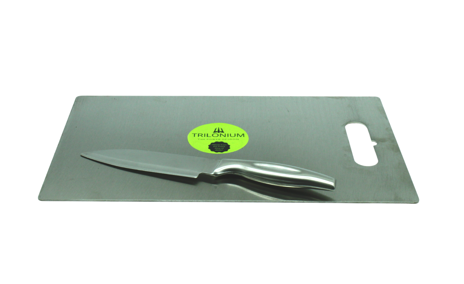 Stainless Steel Chopping | Cutting Board | Size No: 4 - 42cm X 29cm | Thickness: 2mm + 1 Pcs Knife | Combo TRILONIUM | Cast Iron Cookware