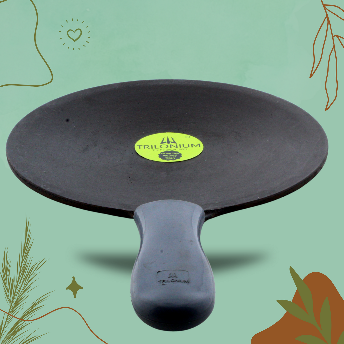 Trilonium Pre-Seasoned Cast Iron Roti Tawa, 10.5 inches, Weighs 1.8 Kgs. Unicorn ButterMold