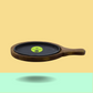Trilonium Pre-Seasoned Cast Iron Sizzler Plate With Wooden Base | Oval | 1.23 Kgs