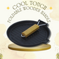 Cast Iron round Grill Pan with Foldable Handle | Pre-Seasoned | 24cm | 1.63 Kgs | Induction Compatible