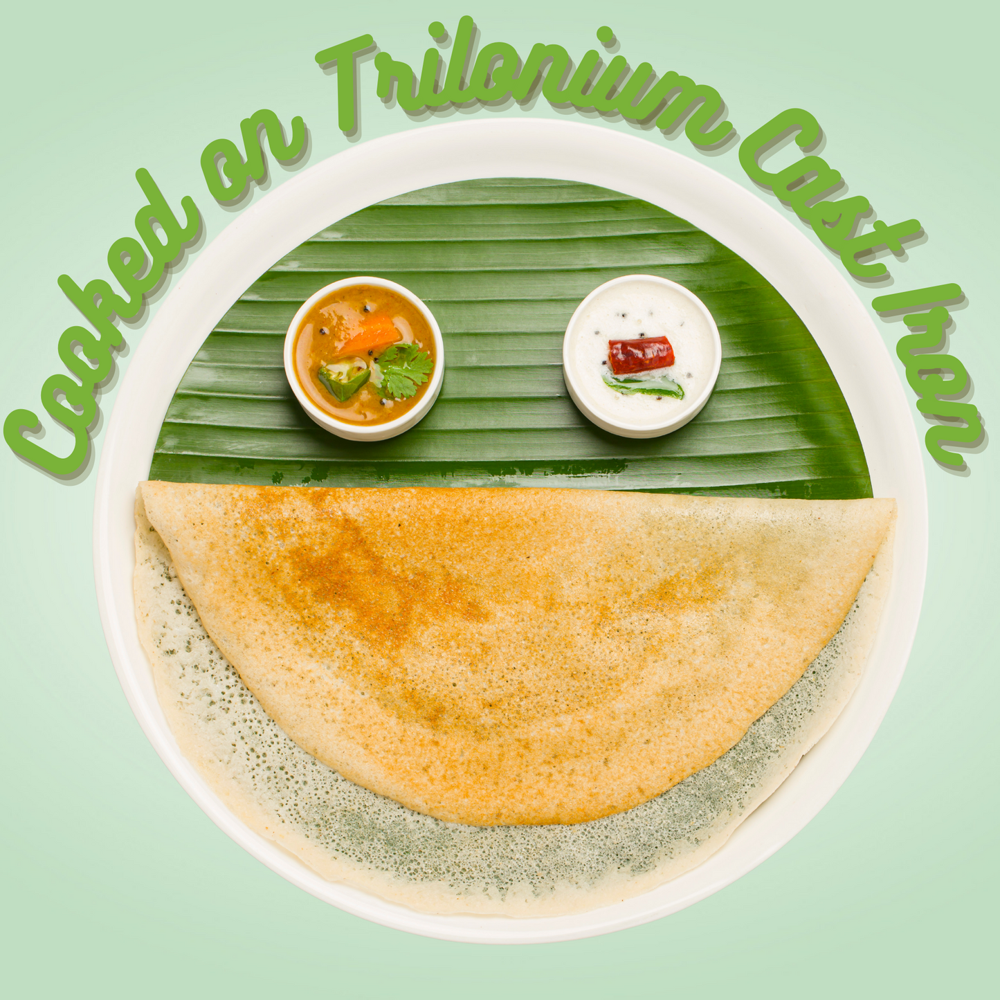 Trilonium Pre-Seasoned Cast Iron Roti Tawa, 10.5 inches, Weighs 1.8 Kgs. Unicorn ButterMold