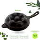 Cast Iron Paniyaram Pan 7 Pits | Pre-Seasoned | 7.6 Inches | 2 Kgs | Long Handle | with Silicone Sleeve | Induction Compatible