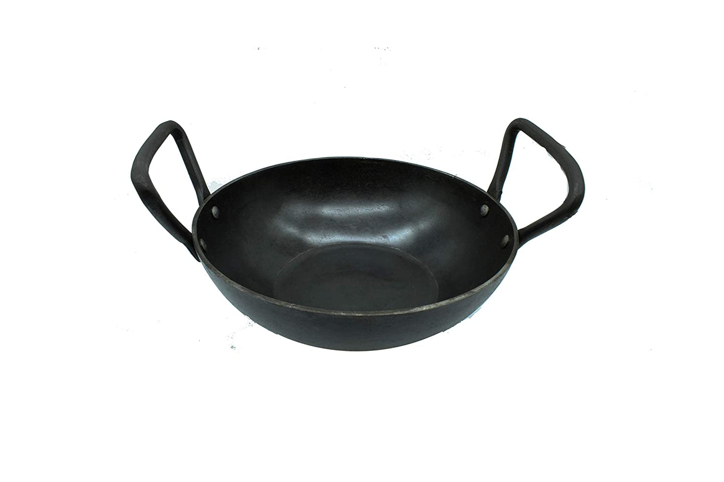 Traditional Iron Kadai with plastic handles - shallow frying