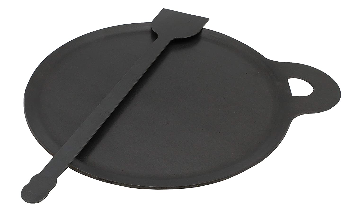 Iron Dosa Tawa | Pizza Pan | Roti Tawa with Ladle | 26cm | 1.13 KG | Induction Compatible TRILONIUM | Cast Iron Cookware