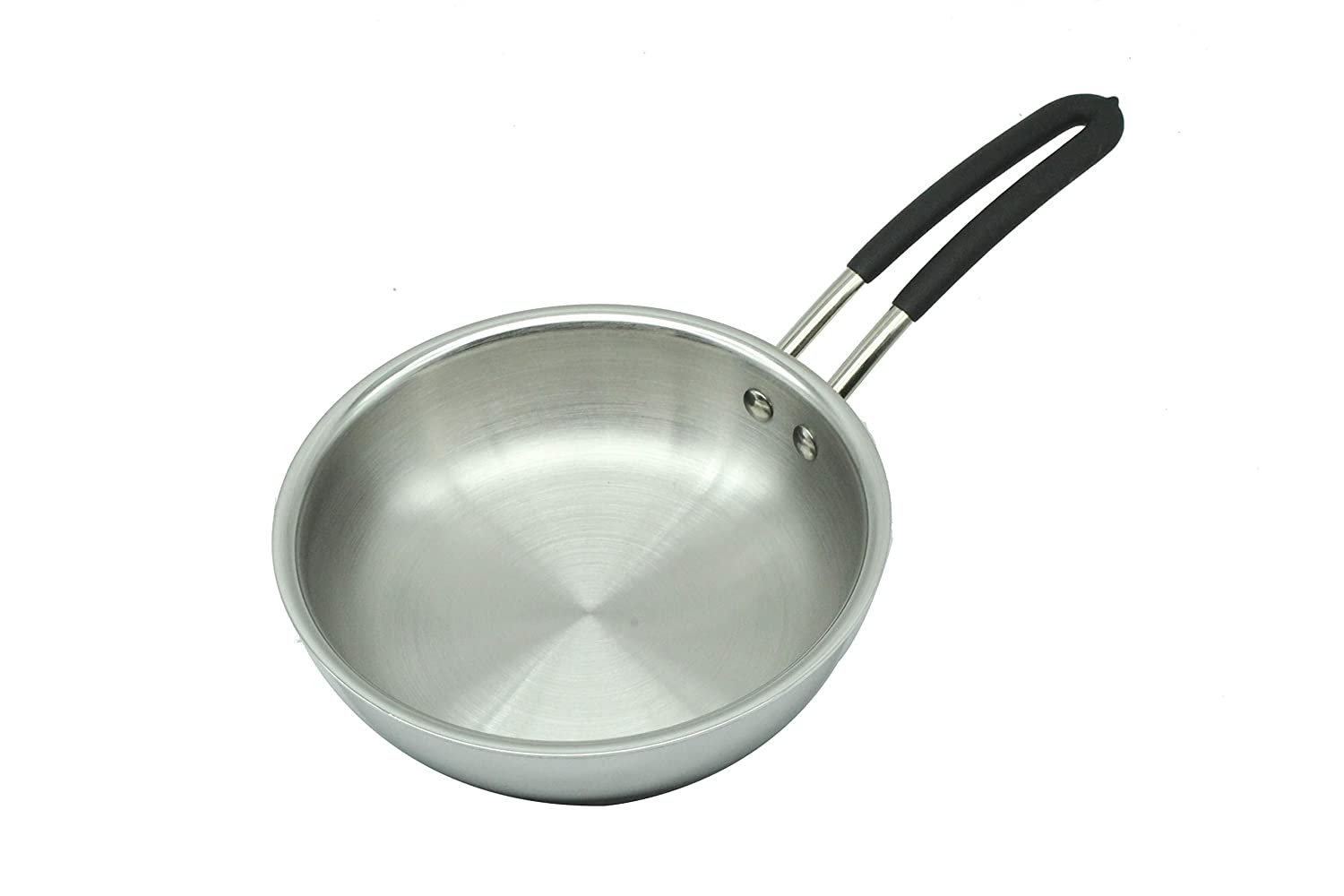 Stainless Steel Skillet | Fry Pan with Lid | Triply | 1.25 Litres | 20cm | 1.12 KG TRILONIUM | Cast Iron Cookware