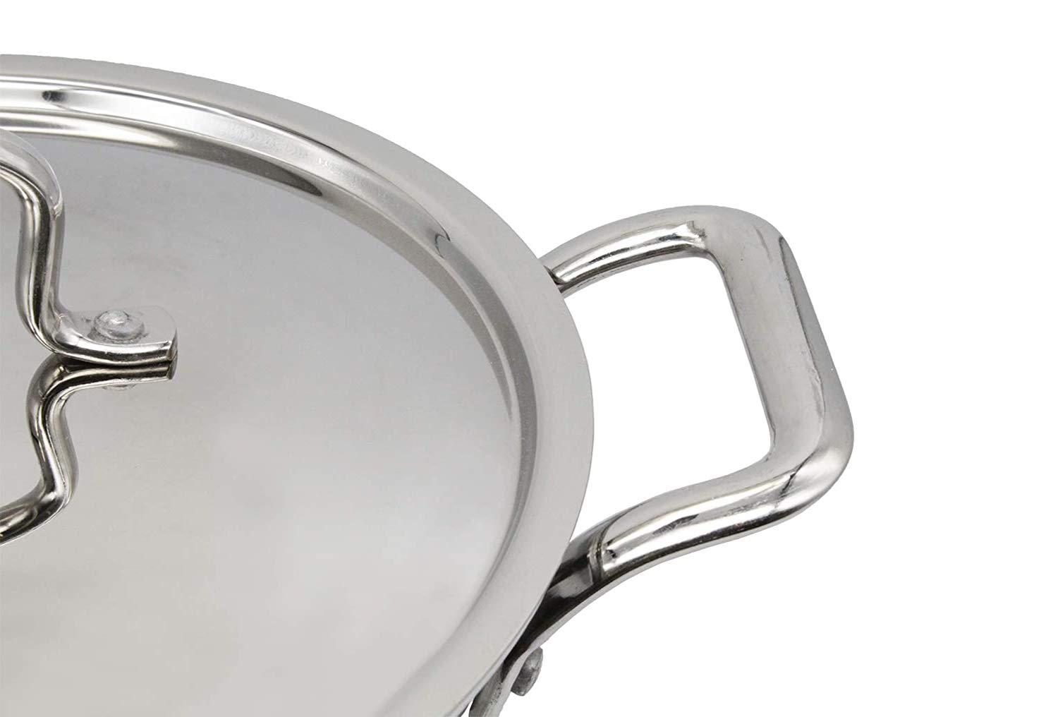 Stainless Steel Kadhai with Lid | Triply | 1.75 Litres | 20cm | 1.24 KG TRILONIUM | Cast Iron Cookware
