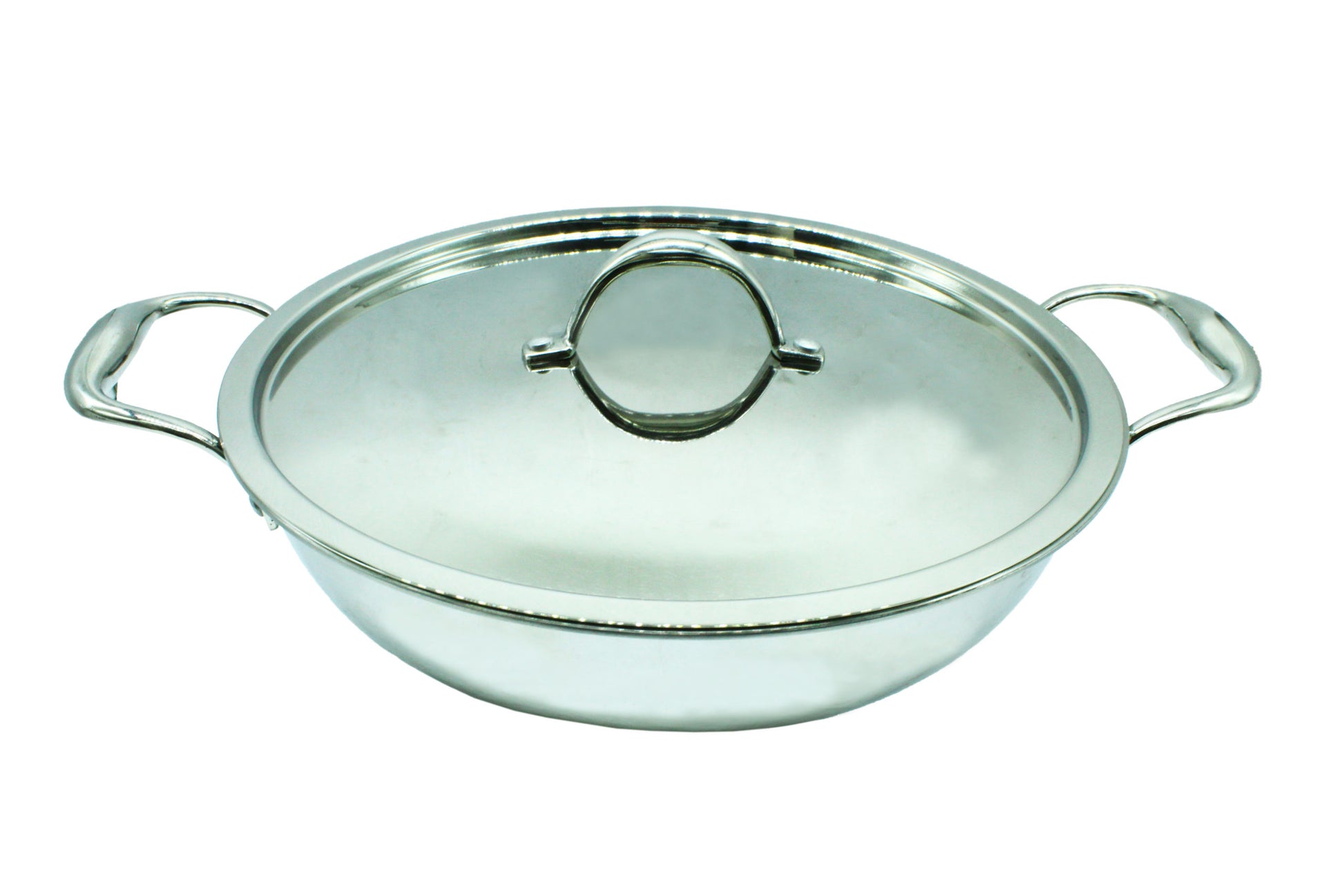 Stainless Steel Kadhai with Lid | Triply | 5.2 Litres | 30cm | 2.3 KG TRILONIUM | Cast Iron Cookware