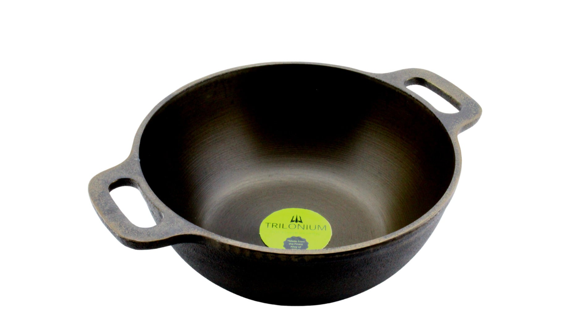 Cast Iron Kadhai | Machined Smooth | 10 Inches | 2.54 KG TRILONIUM | Cast Iron Cookware