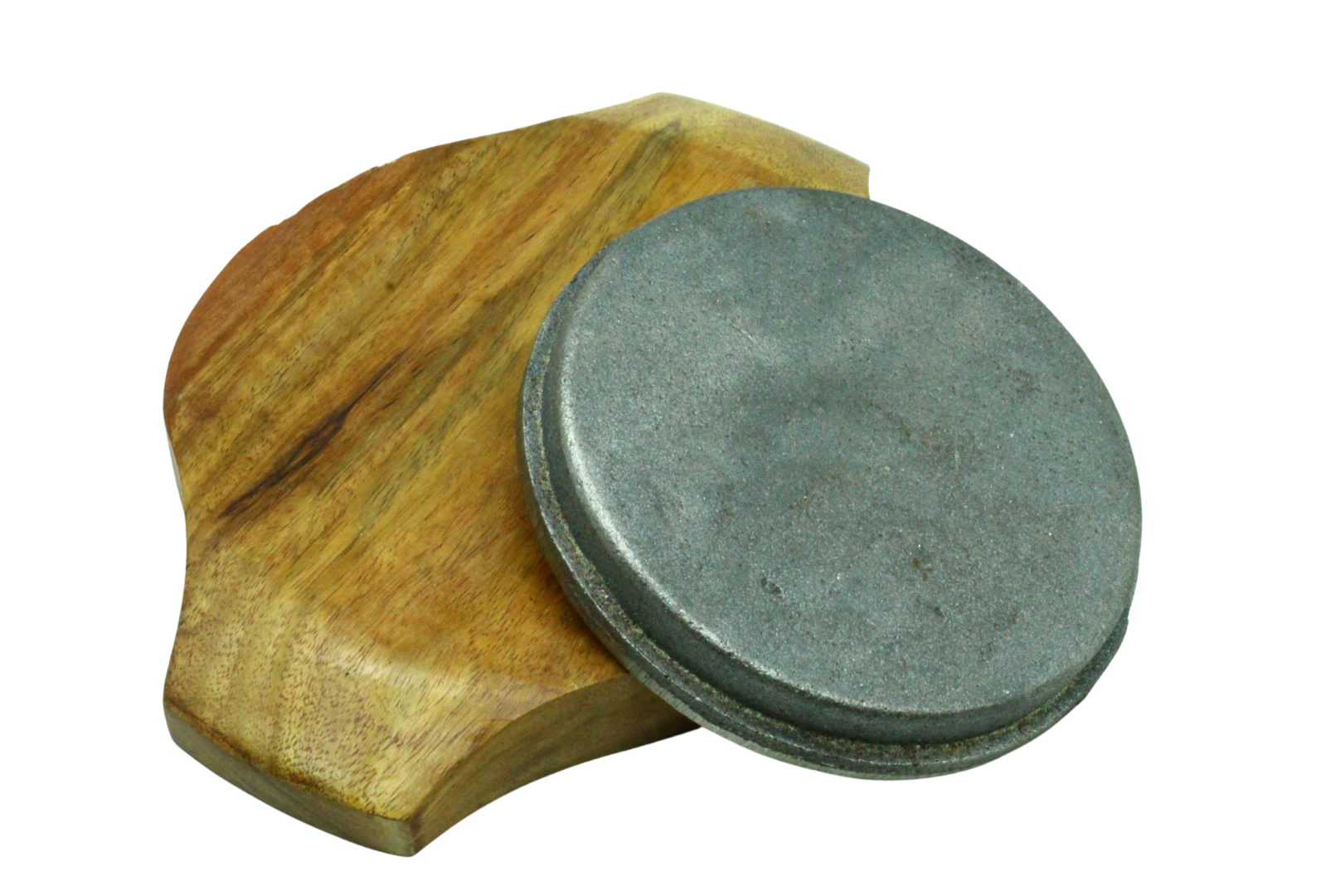 Cast Iron Sizzler Plate With Wooden Base | 5 inches | 0.77 KG TRILONIUM | Cast Iron Cookware