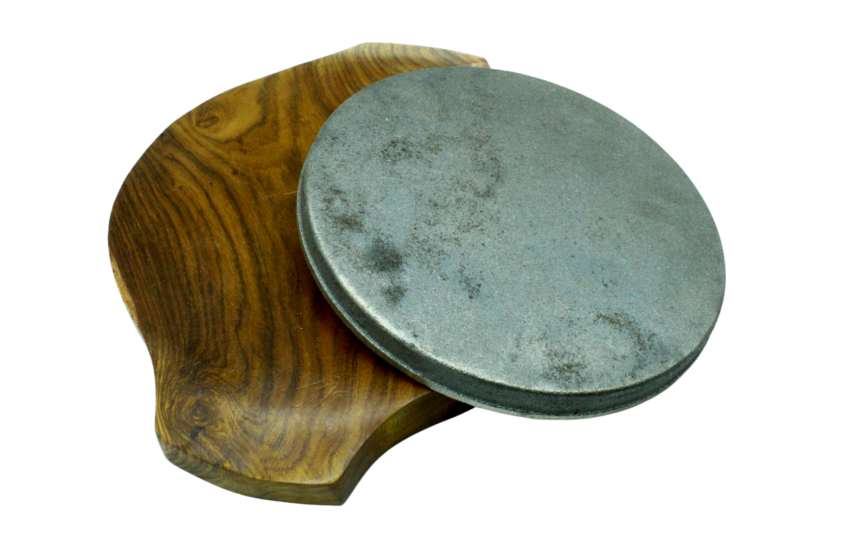 Cast Iron Sizzler Plate With Wooden Base | 7 inches | 1.25 KG TRILONIUM | Cast Iron Cookware