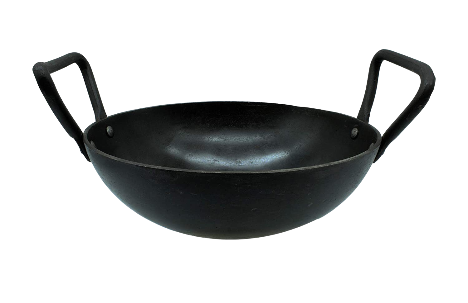 Wrought Iron Kadhai | 2 Litres | 22cm | 1.7 KG | Induction Compatible TRILONIUM | Cast Iron Cookware