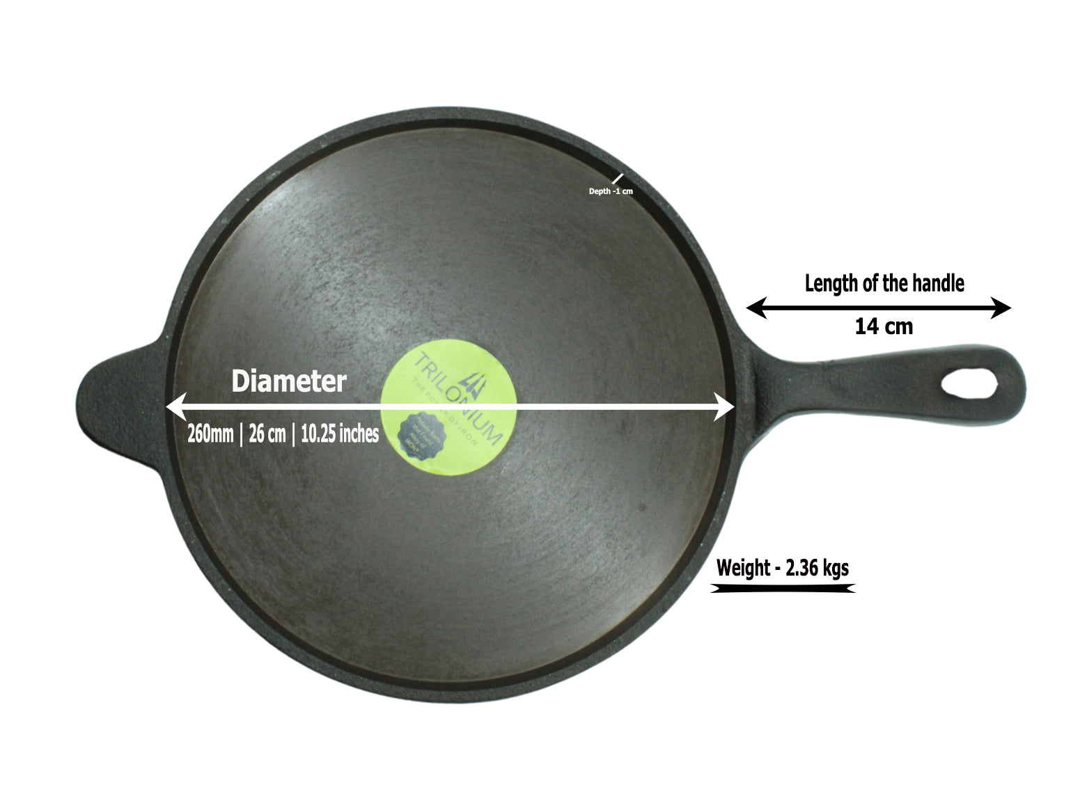 Cast iron Dosa tawa ( 12inch diameter) – Greenheirloom (Unit of