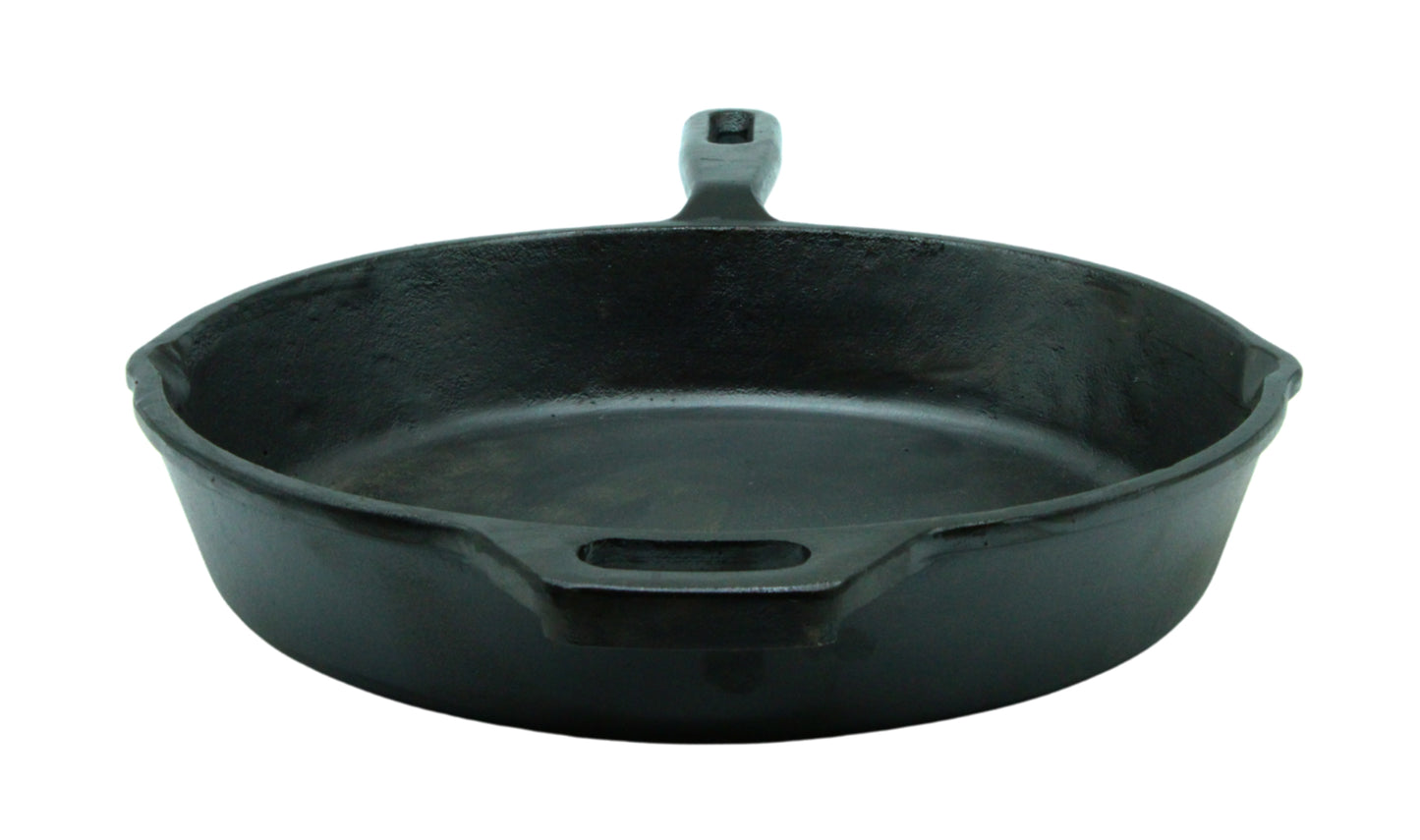 Cast Iron Deep Skillet | Fry Pan | Triple Seasoned | 10.25 inches | 2.94 KG | Induction Compatible TRILONIUM | Cast Iron Cookware