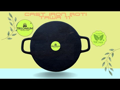 Trilonium Triple Seasoned Cast Iron Concave Roti - Dosa Tawa 28 cms / 11 inches | Weighs 2.5 Kgs, Infinity